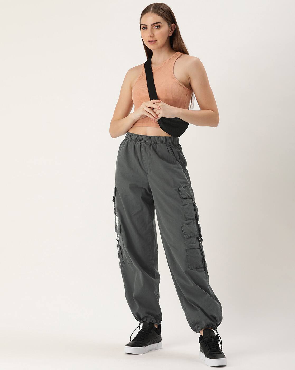 Buy BENE KLEED Womens Over-Dyed Cargo Parach Online | Ajio.com