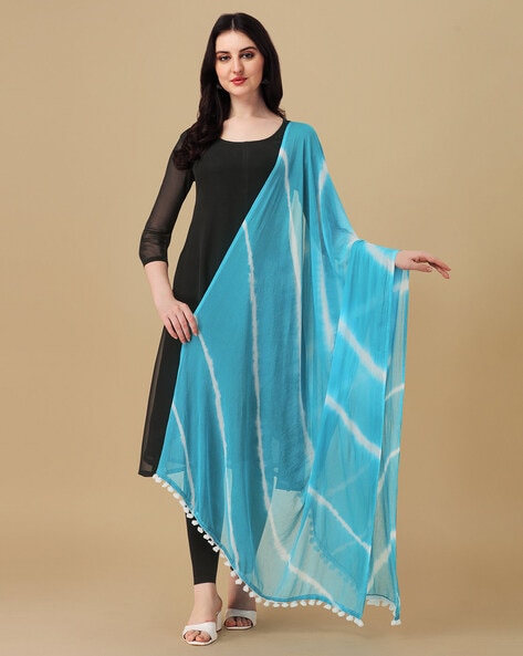 Tie & Dye Dupatta with Tassels Price in India