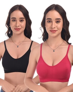 Buy Baby Pink & Cream Bras for Women by ELINA Online