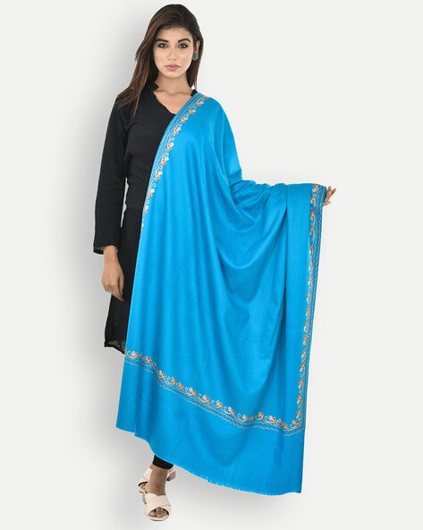 Embroidered Wool Shawl Price in India