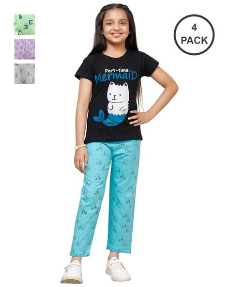 Pack of Numeric Print Pyjamas with Elasticated Waist