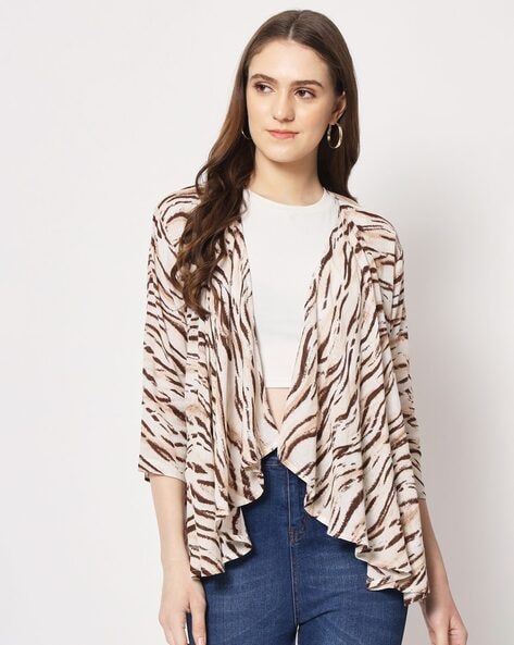 Trend Arrest Printed Waterfall Shrug