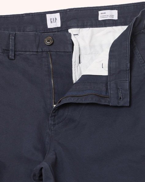 Straight Fit Flat Front Chinos