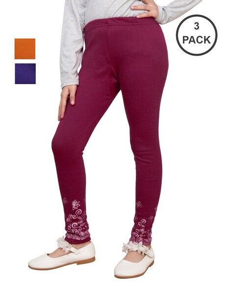 Buy Multi Leggings for Girls by INDIWEAVES Online