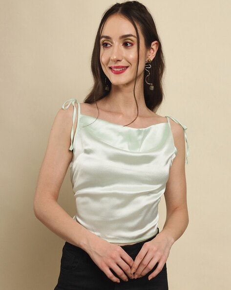 Satin Cowl Neck Top