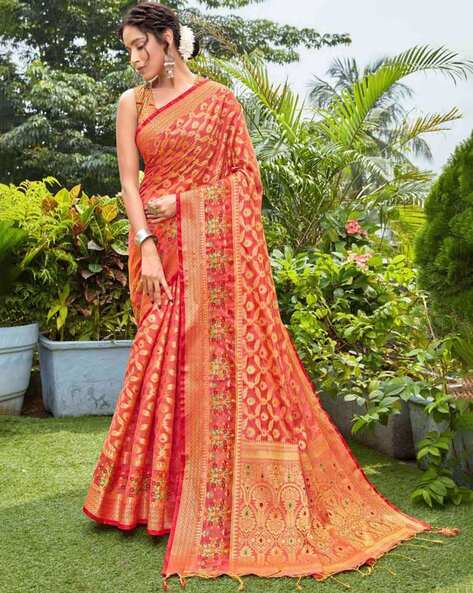 Buy Pure Organza Silk Saree | Organza Saree Online Shopping