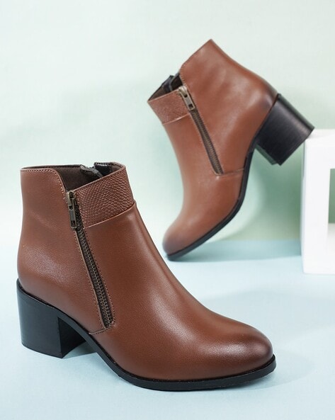 Tan booties hot sale