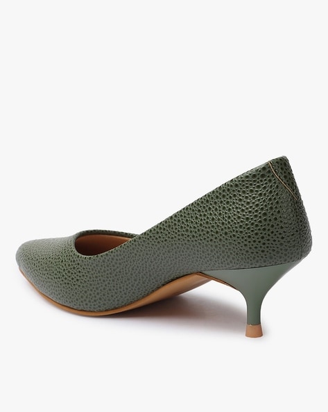 Olive green 2024 kitten heels