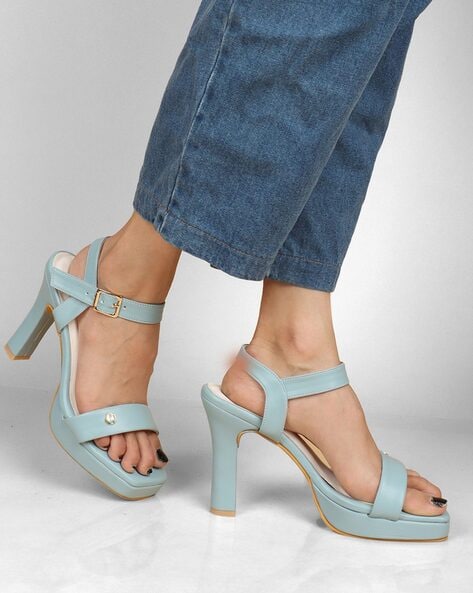 Light blue chunky on sale heels