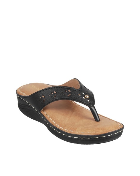 Ladies Sandals Walkway Footwear Online Embellished Open-Toe Platforms