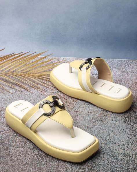 Capone Outfitters 075 Women Yellow Sandal | caponeoutfitters.com