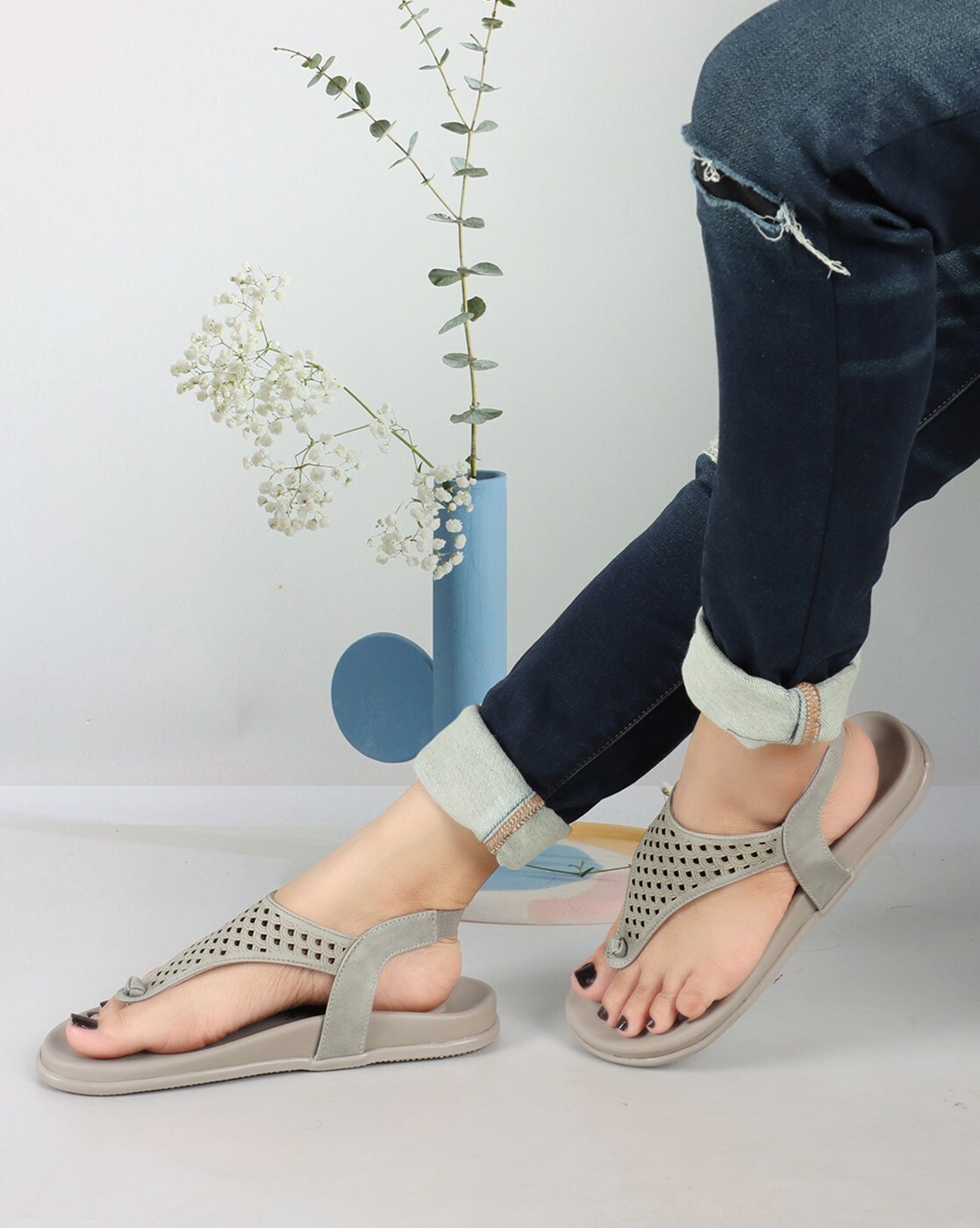 Ladies Thong Flat Sandals Summer Beach Footwear India | Ubuy