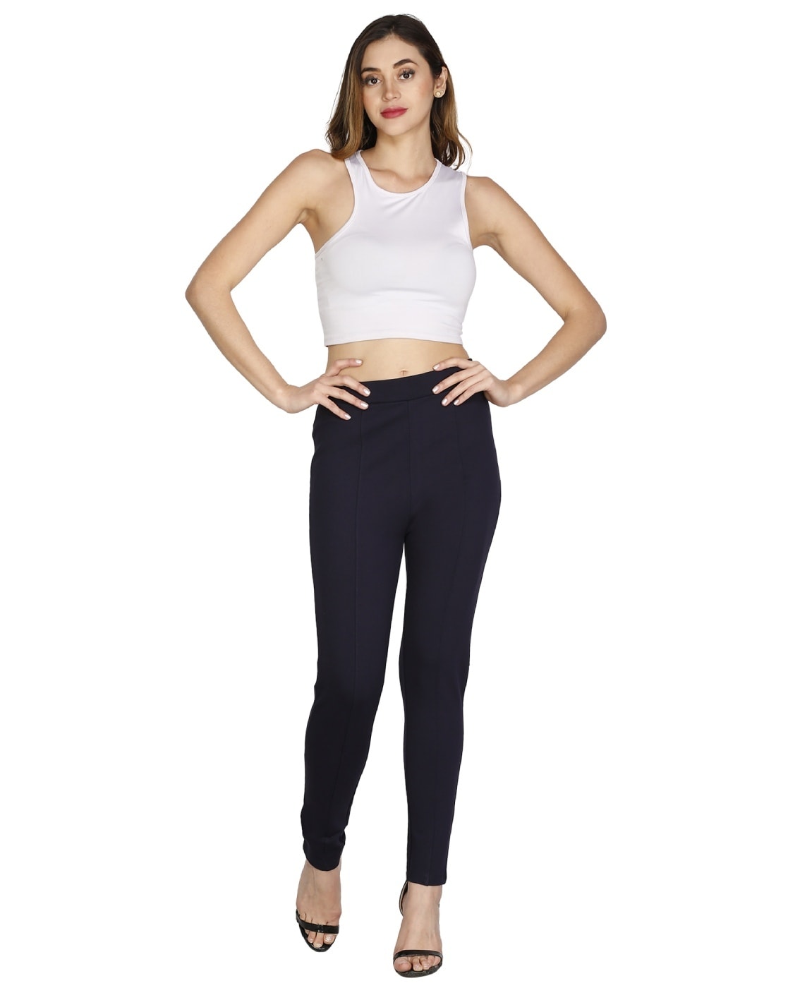 Buy Navy blue Jeans & Jeggings for Women by GLOSSIA Online