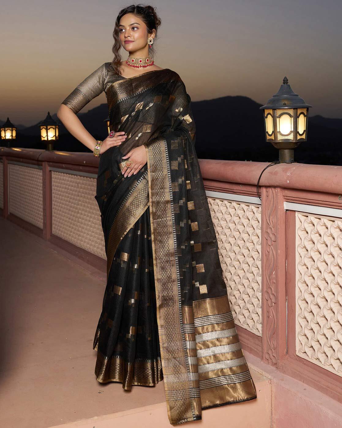 Buy Beige Sarees for Women by DEEPAM Online | Ajio.com