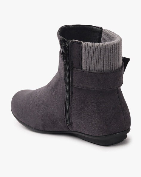 Womens gray hot sale ankle boots