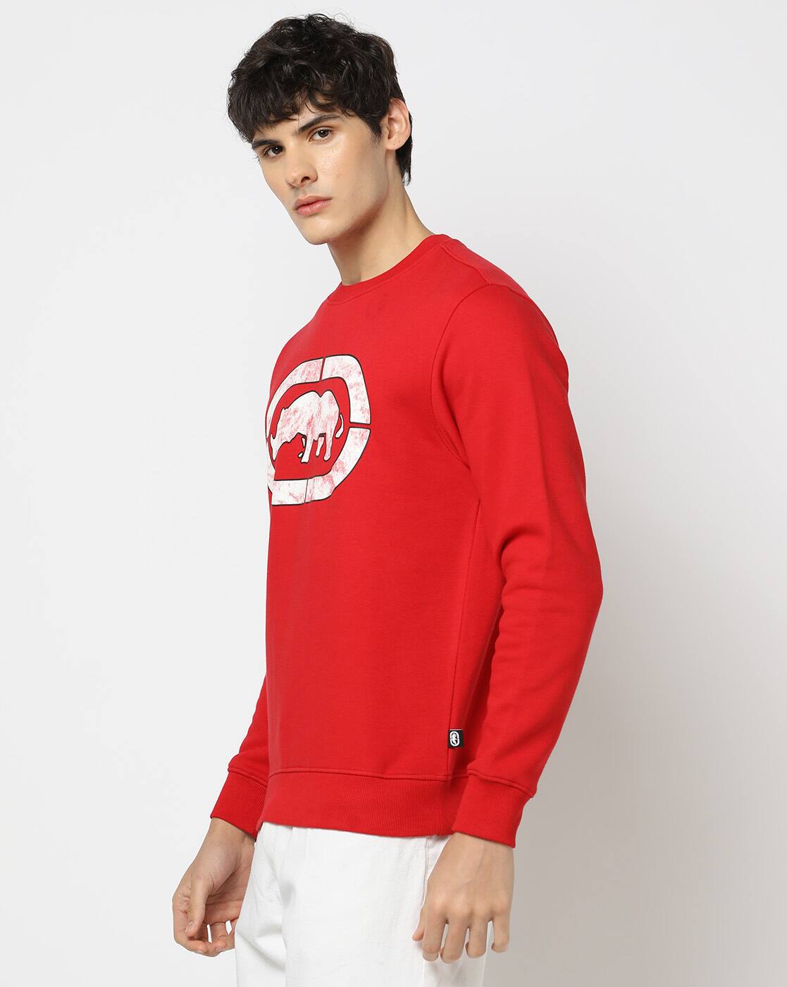 Logo Print Regular Fit Crew-Neck Sweatshirt