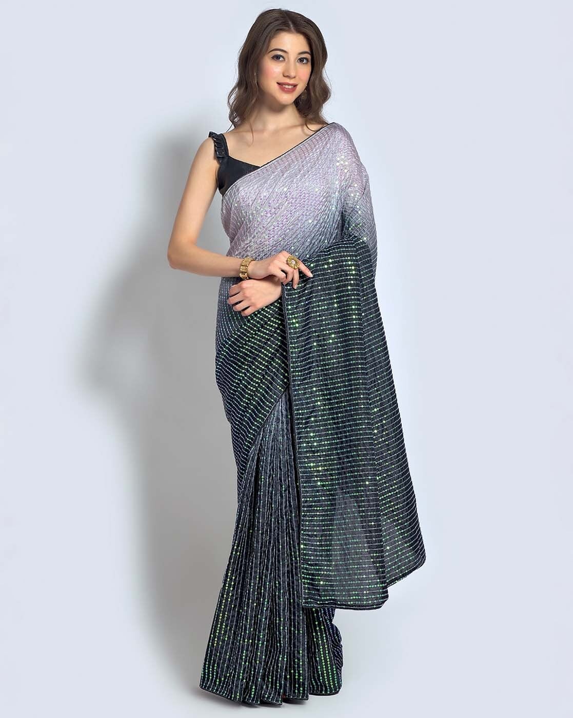 Buy Grey Sarees for Women by Fabpixel Online