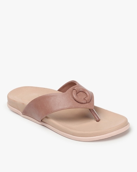 Buy Peach Flat Sandals for Women by ELLE Online Ajio