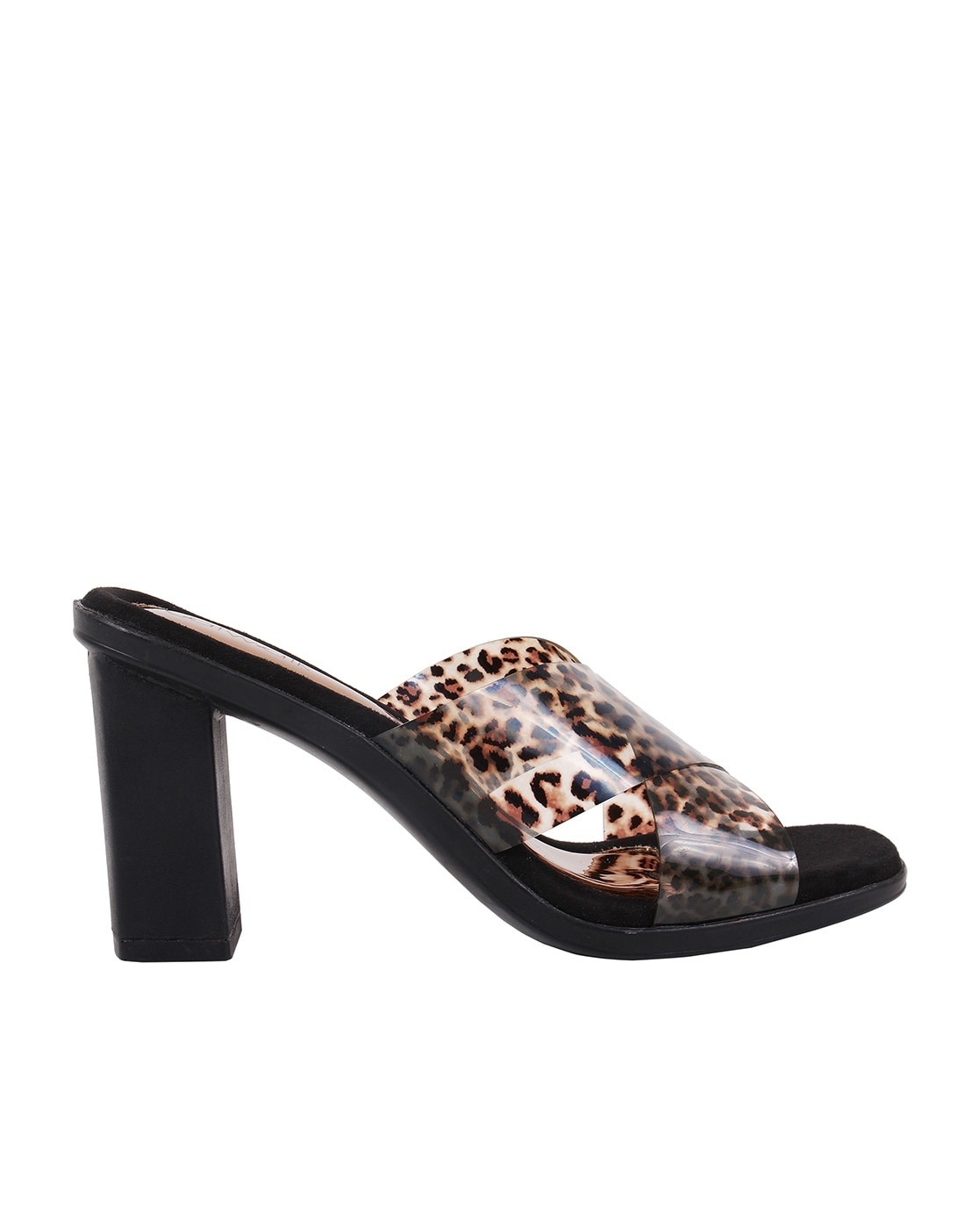 Women's Leopard Ankle Strap Chunky High Heels sandals | eBay