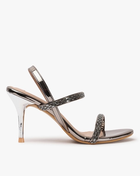 Buy Dark Grey Heeled Sandals for Women by ELLE Online Ajio