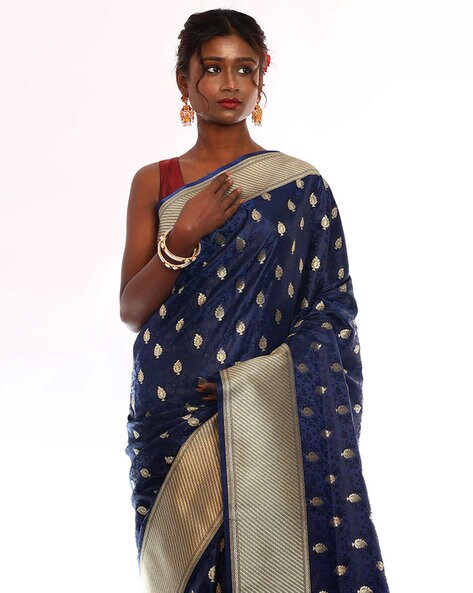 Banarasi Semi Silk Saree With Tanchoi Meena & Zari Weaving-Blue –  Banarasikargha