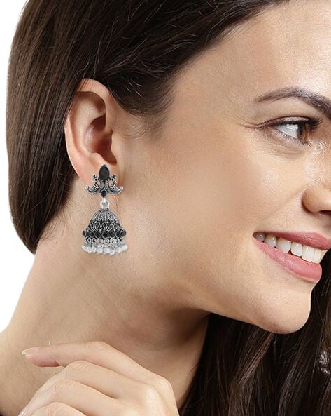 Very Beautifull Black Pearl Kundan Earring Desing By zevar. – Zevar