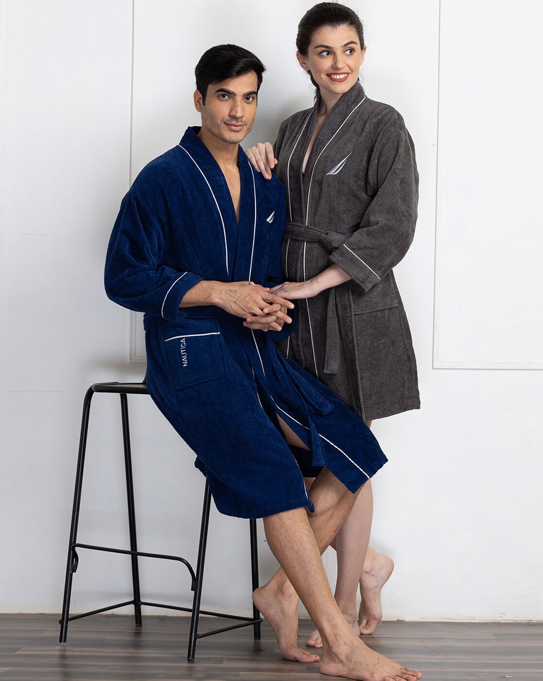 CONOMAX 2Pcs Couples Dressing Gown Waffle Robe Sets Cotton Bathrobe for  Hotel Spa Party Kimono robe at Amazon Women's Clothing store