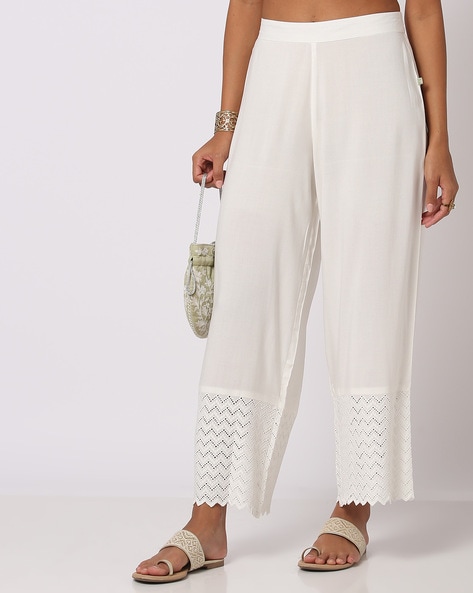 Indusdiva Large Women Palazzo Pants Mid Waist Regular Flared Palazzos With  Flaps And An Elasticised Waist Palazzo at Rs 560 in Bengaluru