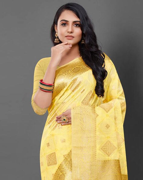 Buy Yellow Sarees for Women by Ri-wah Online