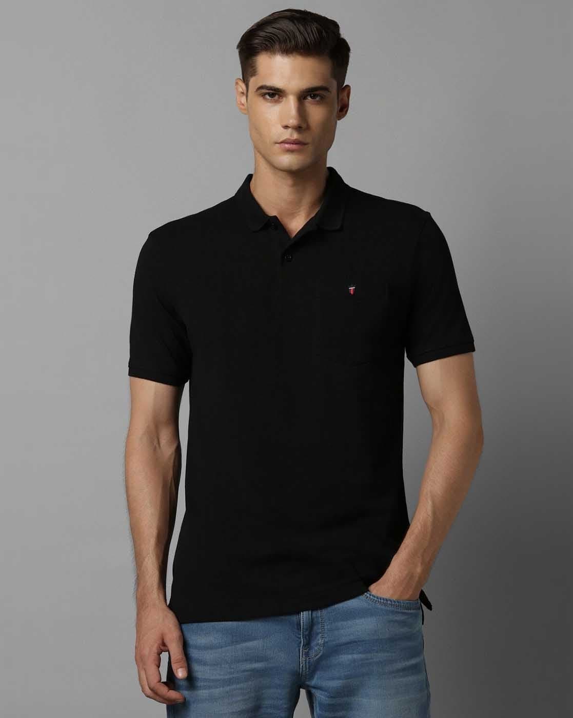 Louis Philippe Polo T-Shirts : Buy Louis Philippe Men Black Solid