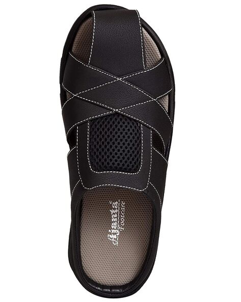 Buy online Men Textured Brown Casual Slip On Sandal from Sandals and  Floaters for Men by John Karsun for ₹819 at 80% off | 2024 Limeroad.com