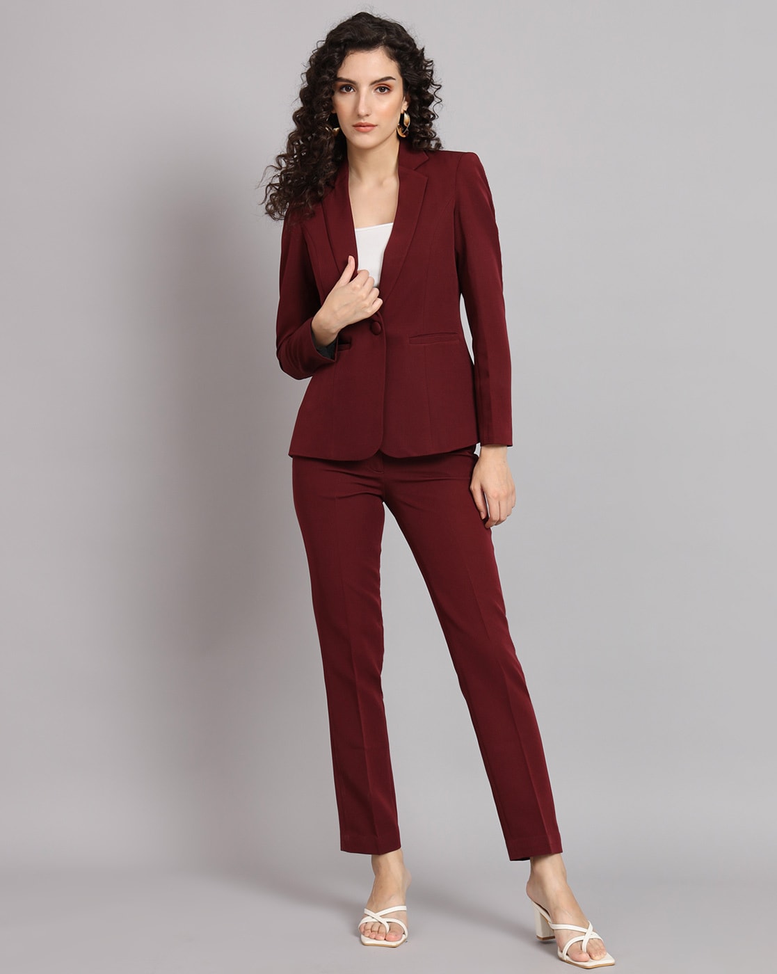 Burgundy Women's Pantsuit, Three Piece Suit, Jacket With Pants, Wedding Suit,  Formal Women's Suit - Etsy
