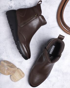 Ankle Boots Fashion Lady Lace Up Shoe Soft Leather Platform Shoe