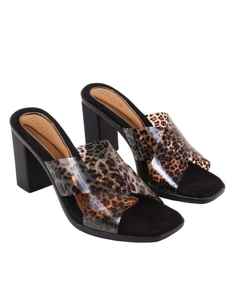 Catwalk Animal Print Chunky-Heeled Sandals