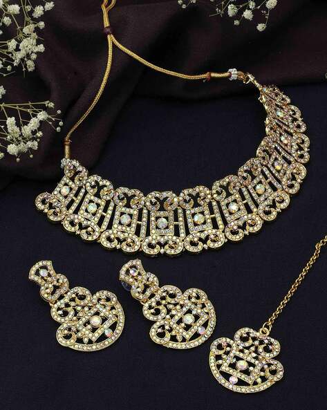 Buy Gold-Toned & White FashionJewellerySets for Women by STEFAN Online |  Ajio.com