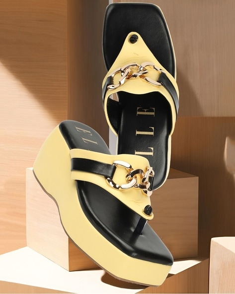 Yellow best sale platform wedges