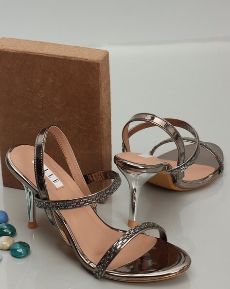 Buy Dark Grey Heeled Sandals for Women by Dune London Online | Ajio.com