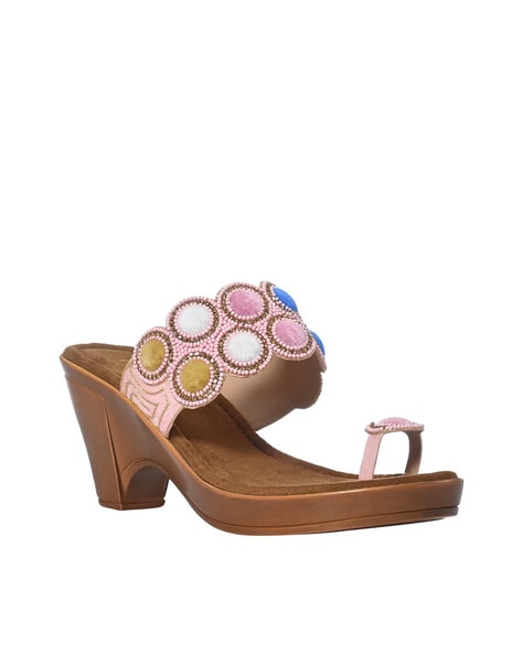 Jove Embellished Cone Heeled Sandals