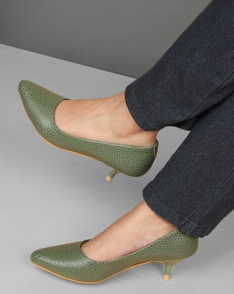 Olive green store court shoes