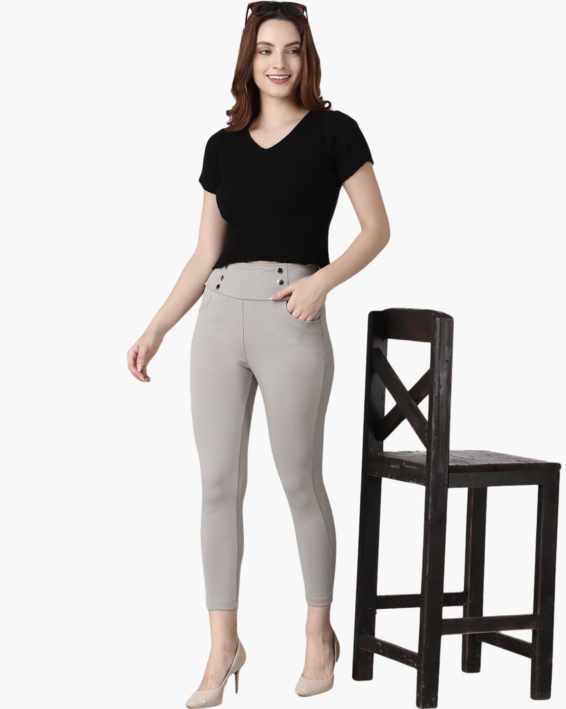 Buy Grey Jeans & Jeggings for Women by GLOSSIA Online