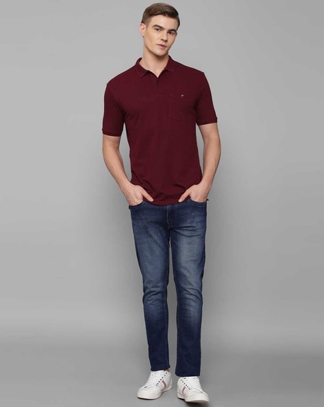 Buy Louis Philippe Jeans Polo Collar Pure Cotton With Chest Pocket