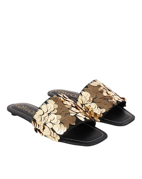 Gold best sale sequin slides