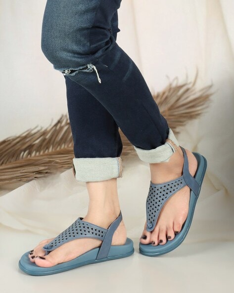 Navy blue slip on hot sale sandals