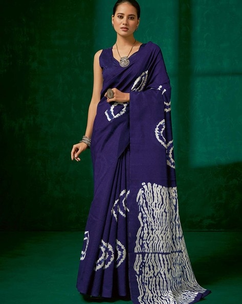 Buy Black Tie and Dye Cotton Saree | MANN111/MANN1 | The loom