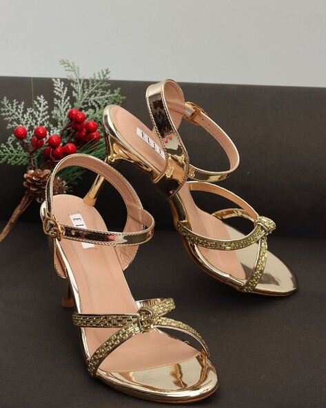 DADAWEN Womens Ankle Strap Block Heels Sandals Open Toe Summer Dressy  Sandals Party Wedding Shoes Gold Size 5 - Walmart.com