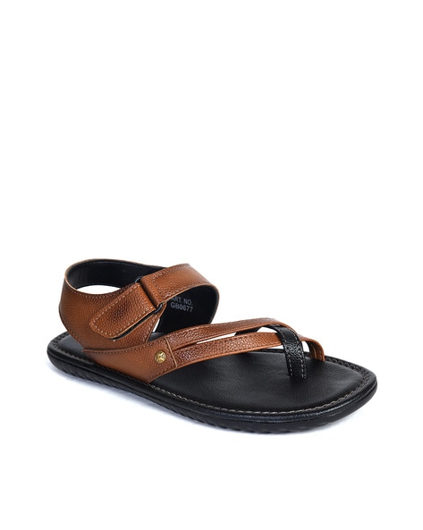 Hitz Men's Brown Leather Toe Ring Sandals with Buckle Closure – Hitz Shoes  Online