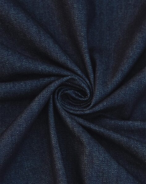 Bigreams Unstitched Navy-Blue Cotton Denim Fabric