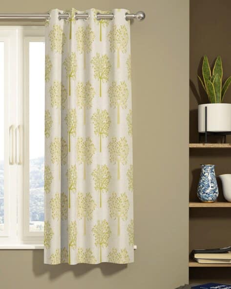 BIANCA Leaf Print Eyelet Window Curtain