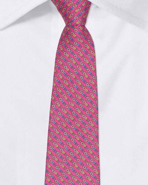 Chain Link Print Silk Tie