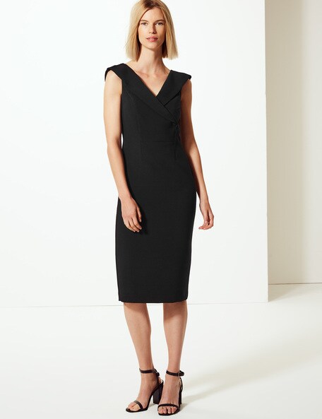 Marks and spencer black bodycon dress hotsell